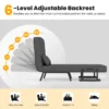 4 in 1 slaapstoel inklapbaar slaapbank met 5 standen verstelbare rugleuning bankbed (donkergrijs) 5