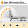 4 in 1 slaapstoel inklapbaar slaapbank met 5 standen verstelbare rugleuning bankbed (lichtgrijs) 5