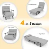 4 in 1 slaapstoel inklapbaar slaapbank met 5 standen verstelbare rugleuning bankbed (lichtgrijs) 6