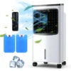 4 in 1 stille luchtkoeler 8l ventless mobiele airconditioner koeling auto oscillatie 70° 8h timer 2 ijspakken laag verbruik 2