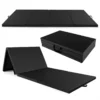 4 laags opvouwbare turnmat met handgrepen kunstleeren mat met klittenband voor gymnastiek yoga mma basistraining zwart 1