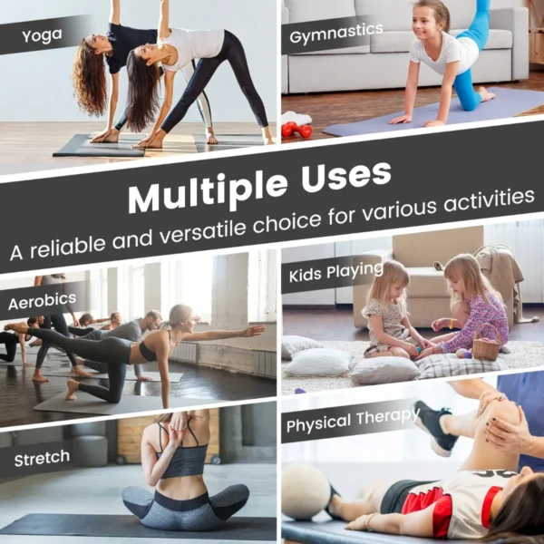 4 laags opvouwbare turnmat met handgrepen kunstleeren mat met klittenband voor gymnastiek yoga mma basistraining zwart 6