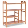 4 niveau bamboe schoenenrek vrijstaand met handvat opberg organiser voor entree hal woonkamer badkamer 68,5 x 28 x 76 cm 2