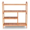 4 niveau bamboe schoenenrek vrijstaand met handvat opberg organiser voor entree hal woonkamer badkamer 68,5 x 28 x 76 cm 3