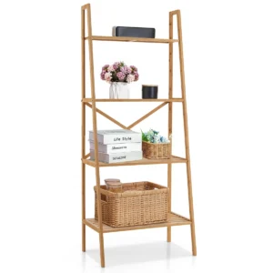 4 tier ladderplank gemaakt van bamboe multifunctionele plantentribune vertoningsplank voor woonkamer keuken bureau natuur 1