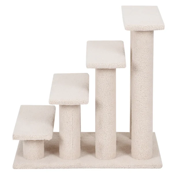 4 treden dierentrap voor katten en honden 60 cm binnen multi trap hondentrap voor hoge bedden bank en zitbank grijsachtig wit 2