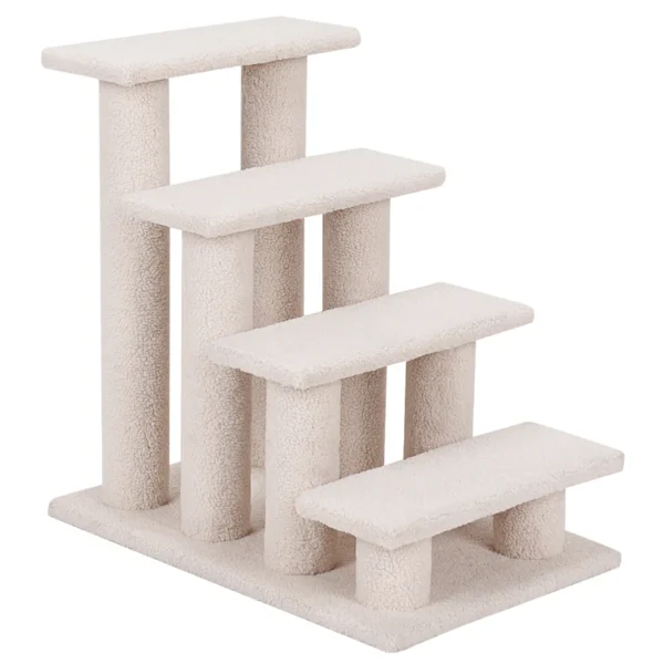 4 treden dierentrap voor katten en honden 60 cm binnen multi trap hondentrap voor hoge bedden bank en zitbank grijsachtig wit 3
