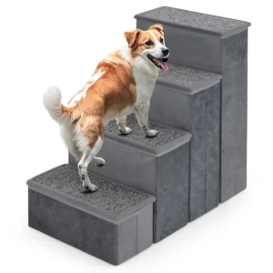 4 treden opvouwbaar huisdiertrap met opbergruimte voor kleine grote oudere honden tot 50 kg antislip hondenhelling kattentrap 1