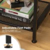 40 cm lange en brede bijzettafel met metalen frame vierkante salontafel op 3 niveaus met opbergvak en gaasplank bruin + zwart 7