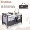 5 in 1 babybed met matras en afneembare luiertafel kinderbed met muziekdoosje en hangend speelgoed in hoogte verstelbaar (grijs) 2