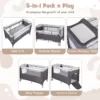 5 in 1 babybed met matras en afneembare luiertafel kinderbed met muziekdoosje en hangend speelgoed in hoogte verstelbaar (grijs) 7