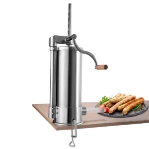 5 kg worstenvuller manuele roestvrijstalen worstenvuller machine zilveren worstenvuller met tafelklem worstenspuit inclusief 6 vul buizen 1