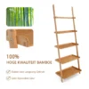 5 laags ladderplank bamboe boekenplank muur leunende opslag display plantenstandaard 5