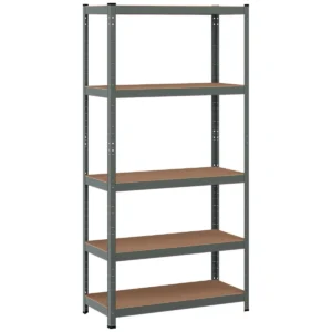 5 laags opslagrek zware werk 5 laagse rekken 875 kg gewichtscapaciteit verstelbare plankhoogte boutloze constructie grijs 1