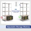 5 laags opslagrek zware werk 5 laagse rekken 875 kg gewichtscapaciteit verstelbare plankhoogte boutloze constructie zilver 5