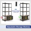 5 laags opslagrek zware werk 5 laagse rekken 875 kg gewichtscapaciteit verstelbare plankhoogte boutloze constructie zwart 6