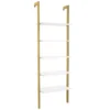 5 laagse ladderplank boekenkast opslag rek boekenplank plant stand weergave planken met metalen frame goud 1