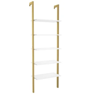 5 laagse ladderplank boekenkast opslag rek boekenplank plant stand weergave planken met metalen frame goud 1