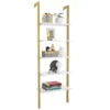 5 laagse ladderplank boekenkast opslag rek boekenplank plant stand weergave planken met metalen frame goud 2