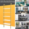 5 laagse ladderplank boekenkast opslag rek boekenplank plant stand weergave planken met metalen frame goud 4