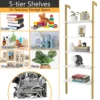 5 laagse ladderplank boekenkast opslag rek boekenplank plant stand weergave planken met metalen frame goud 6