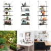 5 laagse ladderplank boekenkast opslag rek boekenplank plant stand weergave planken met metalen frame wit 3