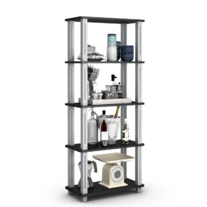 5 lagen opslagplank ruimtebesparende compacte opslagorganisator multifunctionele planken eenheid display rek zwart 1