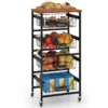 5 planken keuken opslag trolley mobiele trolley met uittrekbare manden en diy krijt labels snack opslag trolley rollende fruit en groente trolley 1