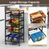 5 planken keuken opslag trolley mobiele trolley met uittrekbare manden en diy krijt labels snack opslag trolley rollende fruit en groente trolley 6