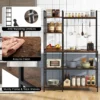 5 vaks koffiebarrek met 10 's' haken stopcontacten magnetronhouder opbergrek voor eetkamer keuken bruin 7