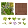 50 x 50 cm pak van 2 vierkante 3d kunstloof wanddecoraties 10 soorten gemengde kunstplanten wanddecoratie voor binnen buiten 1
