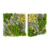 50 x 50 cm pak van 2 vierkante 3d kunstloof wanddecoraties 10 soorten gemengde kunstplanten wanddecoratie voor binnen buiten 2