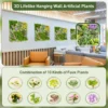 50 x 50 cm pak van 2 vierkante 3d kunstloof wanddecoraties 10 soorten gemengde kunstplanten wanddecoratie voor binnen buiten 4
