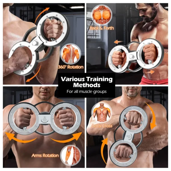 5,35 kg bodybuilder trainingsapparaat voor het bovenlichaam voor mannen en vrouwen met instelbare weerstand en 360° rotatie 6