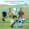 6 delige kindergolfclubset met golftas en regenhoes complete golfset incl. 7/9/s ijzer 1 driver 4 hybride putter blauw 4
