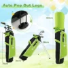6 delige kindergolfclubset met golftas en regenhoes complete golfset incl. 7/9/s ijzer 1 driver 4 hybride putter groen 2
