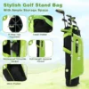 6 delige kindergolfclubset met golftas en regenhoes complete golfset incl. 7/9/s ijzer 1 driver 4 hybride putter groen 7