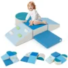6 delige schuimklimblokken set kruipspeelgoed zachte bouwstenen met klimstenen grote speelblokken voor baby’s blauw 1