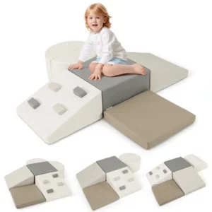 6 delige schuimklimblokken set kruipspeelgoed zachte bouwstenen met klimstenen grote speelblokken voor baby’s wit 1