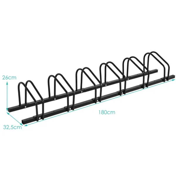6 fietsenrek voor kinderen fiets bergfiets en stuntfiets fietsenstalling voor huis tuin gang garage (zwart 180 x 32,5 x 26 cm) 3