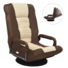 6 standen verstelbare vloerstoel draaibare vloerstoel gamestoel meditatiestoel 61 87 x 55 x 75 cm beige + bruin 1