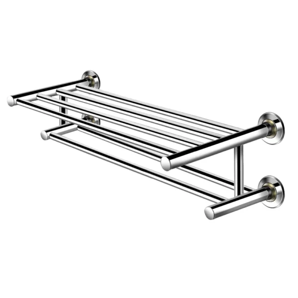 60 cm roestvrij staal handdoekrek badkamer handdoek bar wand gemonteerde handdoek houder organisator zilver 1