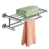 60 cm roestvrij staal handdoekrek badkamer handdoek bar wand gemonteerde handdoek houder organisator zilver 2