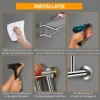 60 cm roestvrij staal handdoekrek badkamer handdoek bar wand gemonteerde handdoek houder organisator zilver 4