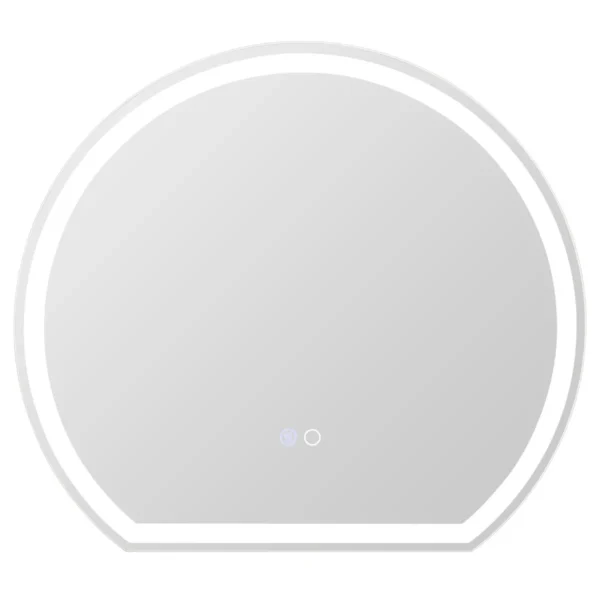 60 x 54 cm led badkamerspiegel ronde wandspiegel met 3 kleurendimbare verlichting aanraakschakelaar anticondens en geheugenfunctie 2