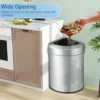 60l roestvrijstalen hoekafvalemmer metalen afvalemmer met deksel waaiervormige afvalemmer met antislipbodem voor keuken woonkamer 5