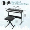 61 toetsen elektronisch keyboard standaard en kruk complete digitale pianoset 300 klankkleuren 300 ritmes 50 demo's lesmodus microfoon 2