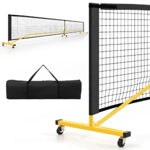 674,5 cm draagbaar pickleballnet sterk pe outdoor badmintonnet met 6 vergrendelbare wielen metalen frame draagtas voor binnen/buiten 1