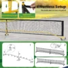 674,5 cm draagbaar pickleballnet sterk pe outdoor badmintonnet met 6 vergrendelbare wielen metalen frame draagtas voor binnen/buiten 7