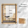 77 x 100 cm decoratieve wandspiegel om op te hangen interieur wandspiegel met dennenhouten lijst rustieke stijl natuurlijk 2